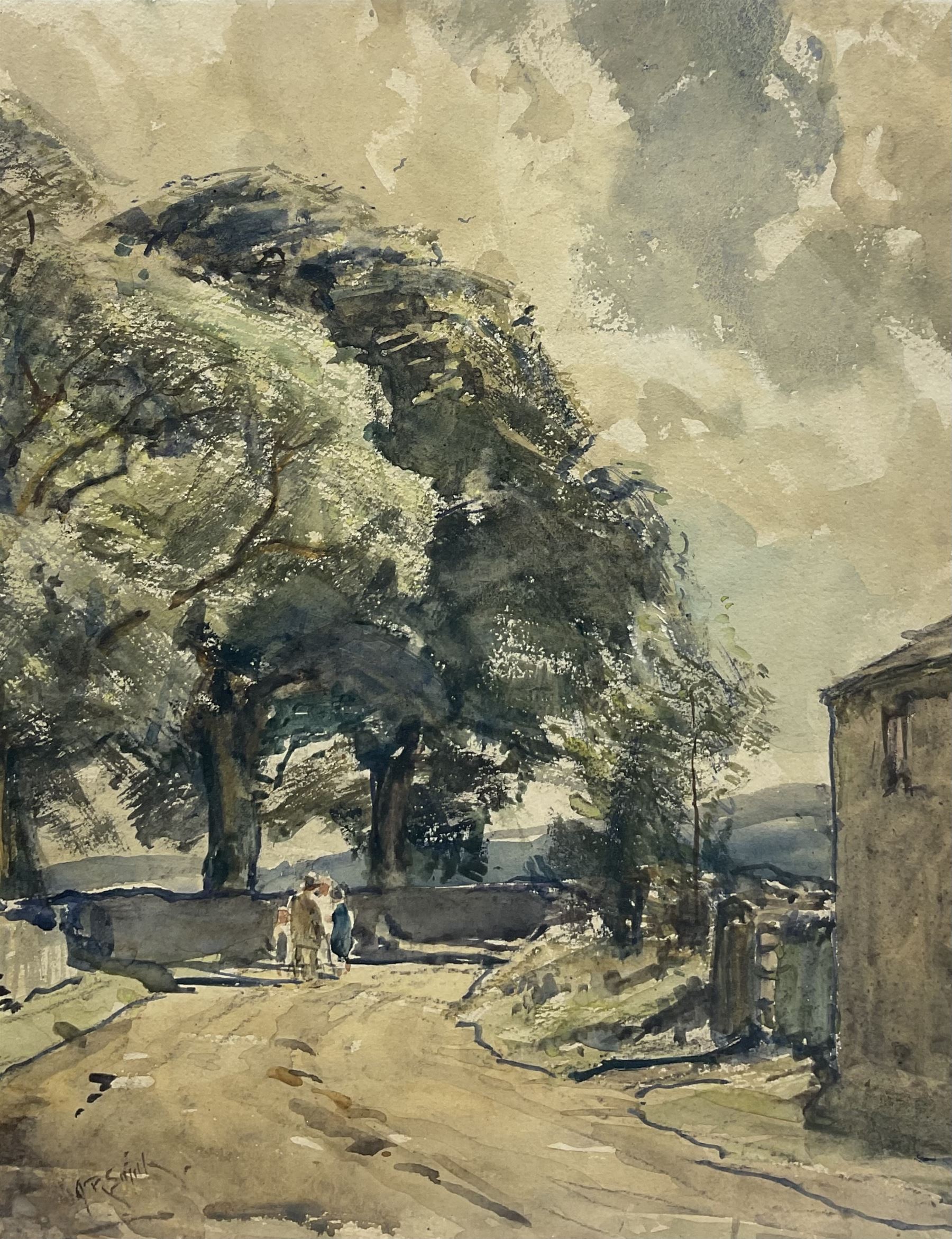 Arthur Reginald Smith (British 1872-1934): 'A Yorkshire Lane', watercolour signed, titled verso 30.5cm x 23.5cm 