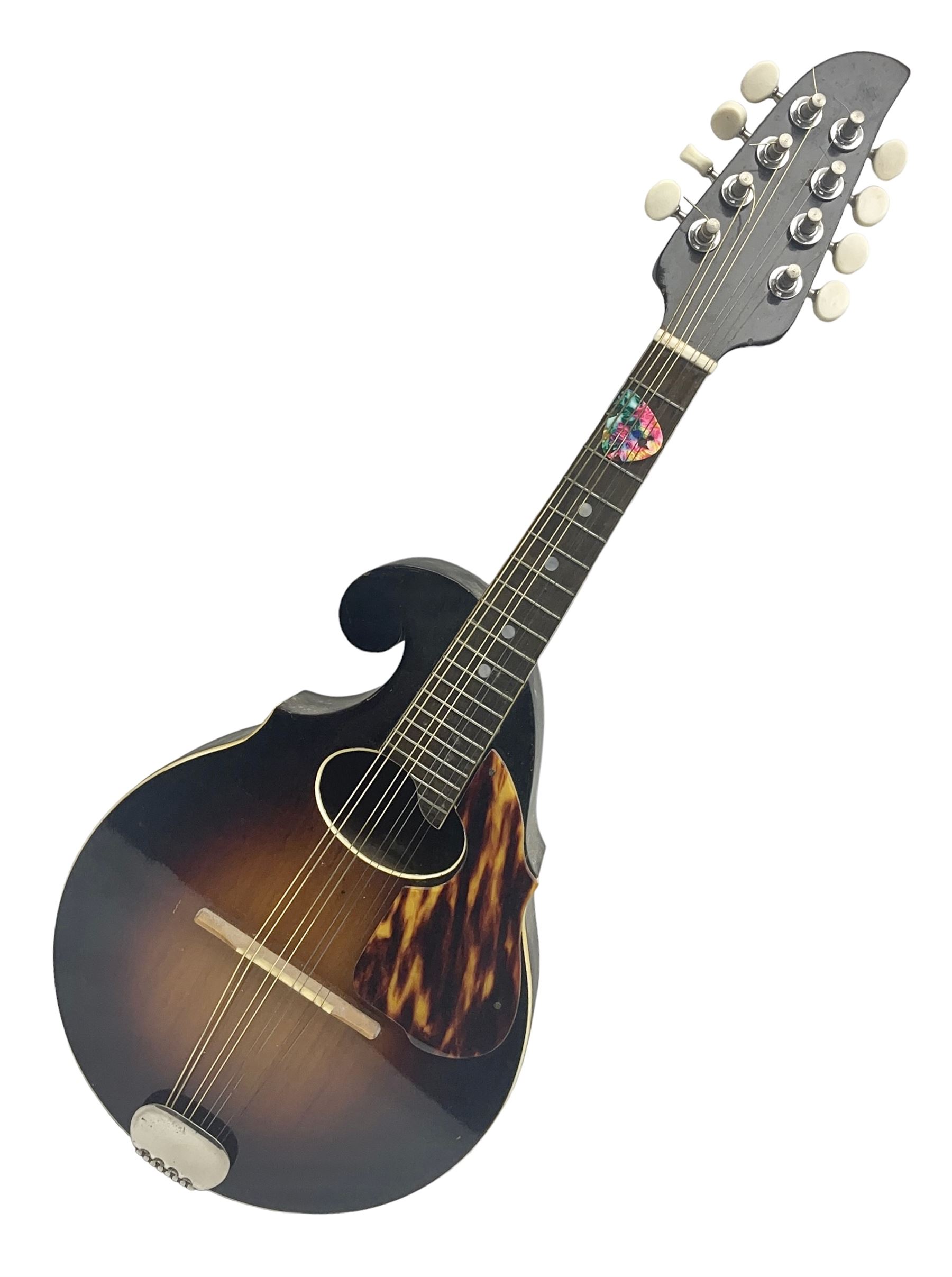 American Sterling T.B.C. Chicago eight-string mandolin with sunburst finish; bears maker's label; L63cm
