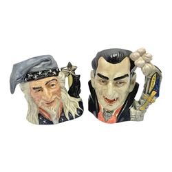Two Royal Doulton character jugs, comprising Count Dracula D7053 and The Wizard D6862  