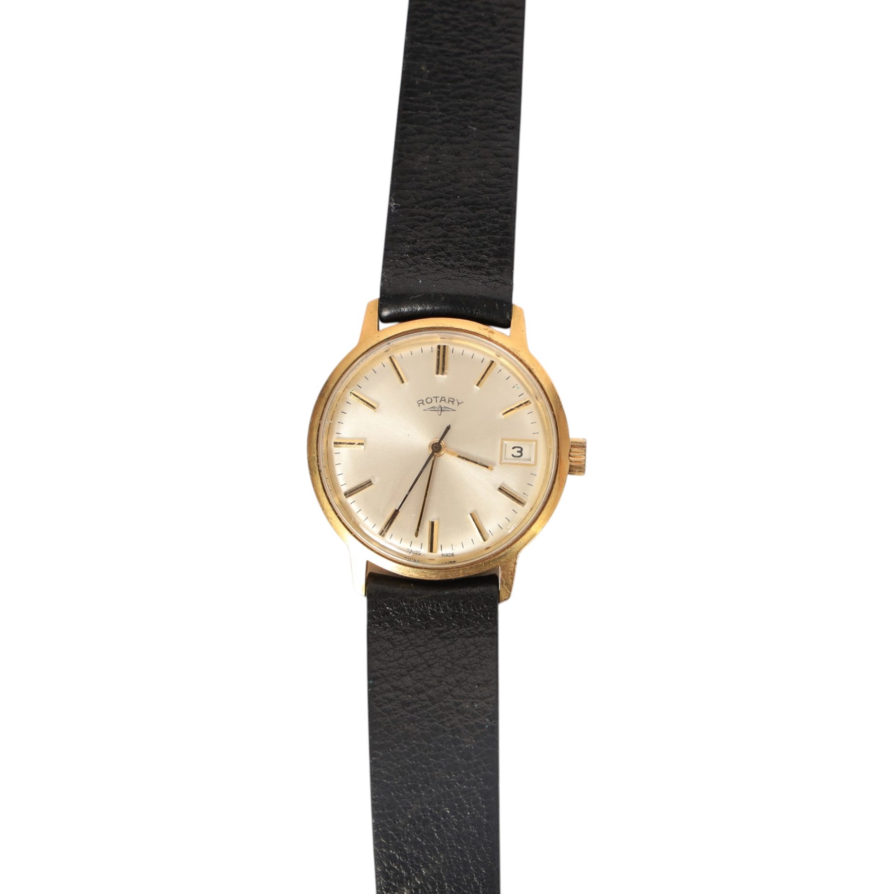 Rotary 9ct gold manual wind wristwatch, with subsidiary seconds dial, hallmarked and a gold-plated and stainless steel Rotary manual wind wristwatch