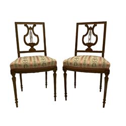 Pair of lyre back bedroom chairs 
