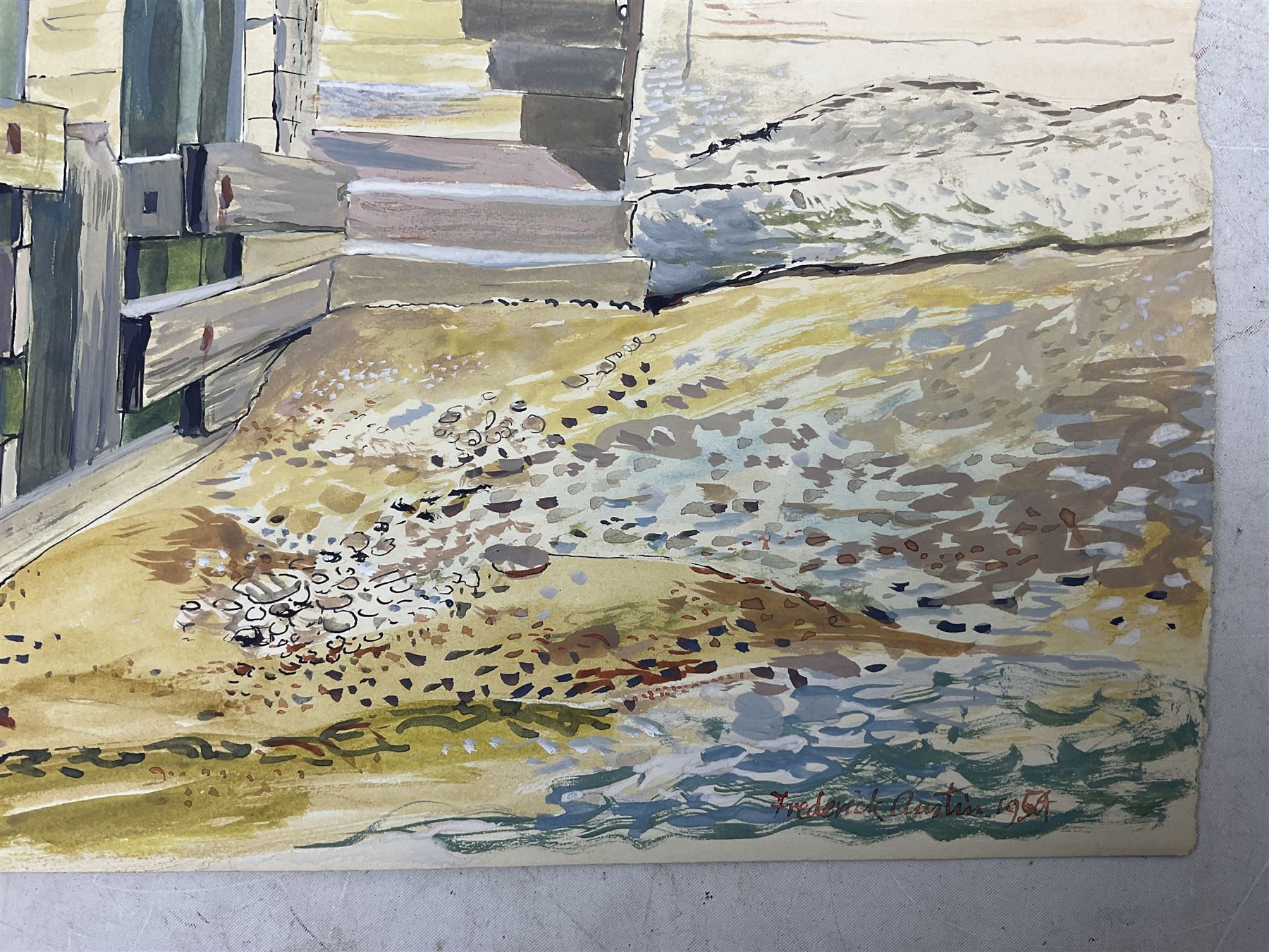 Frederick George Austin (British 1902-1990): 'East Wittering - Sussex', watercolour signed titled and dated 1954, 28cm x 38cm (unframed)
Provenance: direct from the granddaughter of the artist