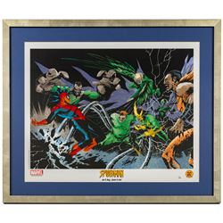 Limited edition signed lithograph 'Spider-Man vs. Sinister Six' signed by Stan Lee, artwor...