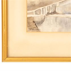 Bryan Whitmore (British 1836-1903): Snow over Whitby, watercolour signed 18.5cm x 26cm; R Smeltzer (British 19th/20th Century): 'West Ayton' Woods, watercolour unsigned, inscribed verso and dated 1924, 33cm x 22cm (2)