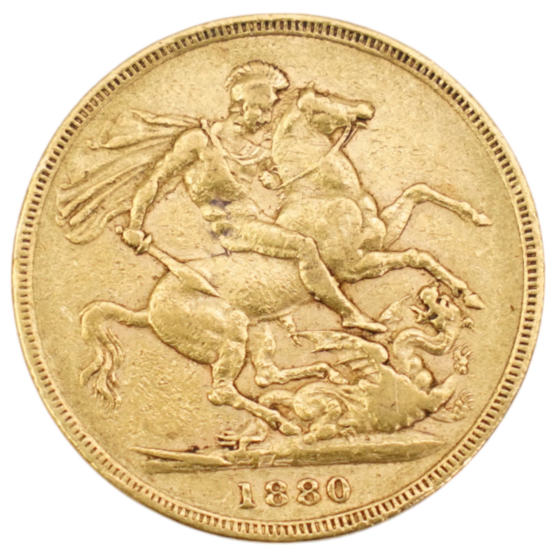 Queen Victoria 1880 gold full sovereign coin