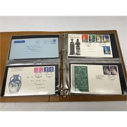 Royal Mail first day covers, mostly with special postmarks, housed in three ring binder folders