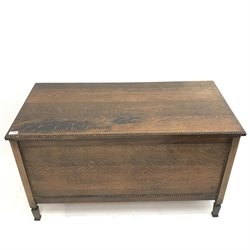 Early 20th century oak blanket box, single hinged lid, W110cm, H63cm, D55cm