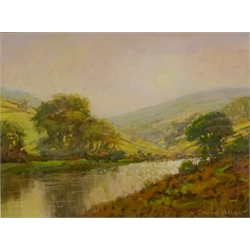  David Allen (British 1945-): 'Sunset at Blubberhouses' near Harrogate, pastel signed, titled verso 18cm x 25cm  