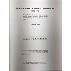 Lineage Book of British Land Forces 1660-1978 two vols, in d/w   