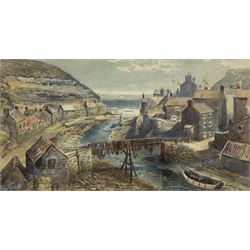 John C Syer (British 1844-1912): Staithes, watercolour signed 19cm x 34cm