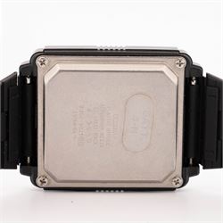 Seiko UC-3000 Memo Diary gentleman's quartz digital wristwatch, boxed with instruction manual and receipt dated 1989