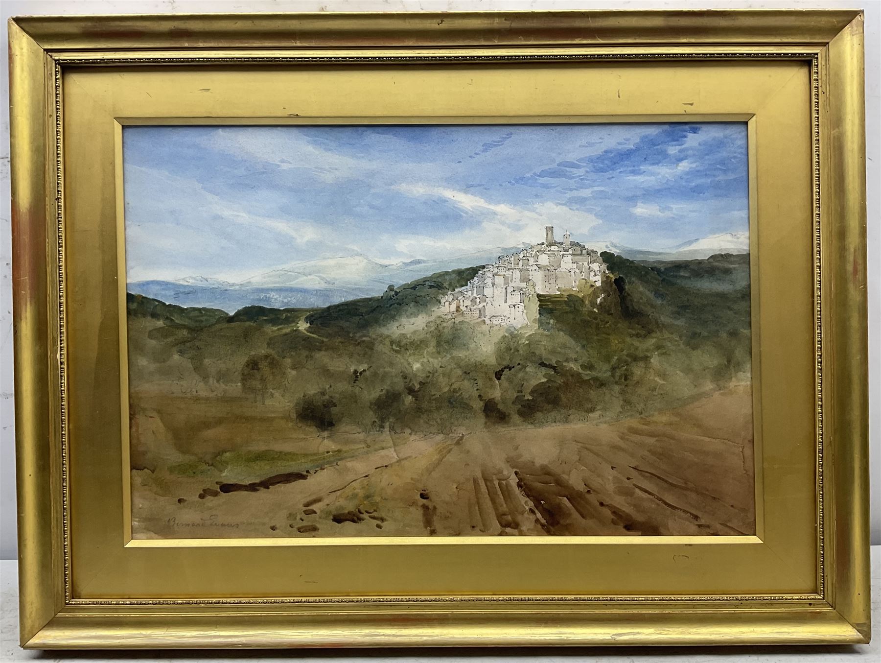 Bernard Walter Evans (British 1848-1922): 'Auribeau-sur-Siagne' France', watercolour and pencil signed, titled verso 34cm x 52cm