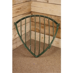  Cast iron green painted hay rack, W85cm  