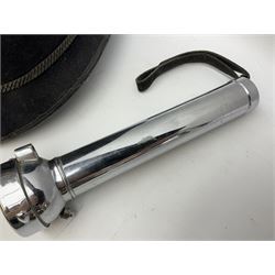 Hull City Police - Christy's London helmet with king's crown plate and an Oldham & Son Ltd Denton Manchester Type T.D.I.A. chromium cased safety torch (2)  