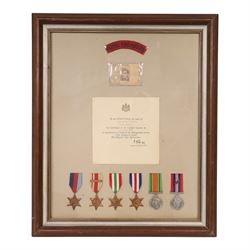 WWII British medal group, composing 1939-1945 Star, African Star, Italian Star, French and...