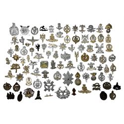 Military badges - approximately eighty predominantly staybrite glengarry, cap and collar badges and small quantity of plastic badges