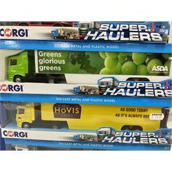 Corgi - sixteen 1:64 scale vehicles comprising ten Superhaulers; TY86650, TY86641, TY86661, TY86655, TY86652, TY87006, TY86605, TY87004, TY87002 and 59512; five Corgi Wheelz models comprising TY86636, TY86733, TY86815, TY87018, TY87019; with a further example from Saico 46601 (16)