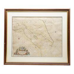 Captain Greenville (Greenvile) Collins (British 1643-1694): 'The River Humber', showin Hull and coasts of Yorkshire and Lincolnshire, 17th/18th century engraved map with hand-colouring pub. c1693, 45cm x 56cm
Notes: Collins was a hydrographer and officer of the Royal Navy, commissioned by King Charles II in 1676 and appointed by Samuel Pepys to chart the coasts of Great Britain.