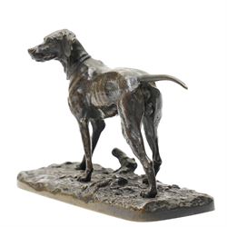 After Pierre-Jules Mene (French 1810-1879): Labrador, bronze bearing signature, W13cm