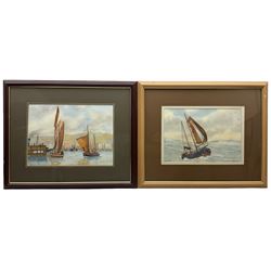 Ken Wigg (British 1913-2014): Sailing Boats in Open Seas and Near Whitby, six watercolours signed max 23cm x 51cm (6)