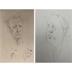 Sir Cecil Beaton CBE (British 1904-1980): Norman 'Mailer' (1923-2007) and Charles Laughton (1899-1962), two pencil sketches, the former titled, each with a further portrait sketch verso 27cm x 17cm and 30cm x 21cm (2) (mounted) 
Provenance: from the collection of Miss E Hose, Beaton's secretary, stamped l.l.
