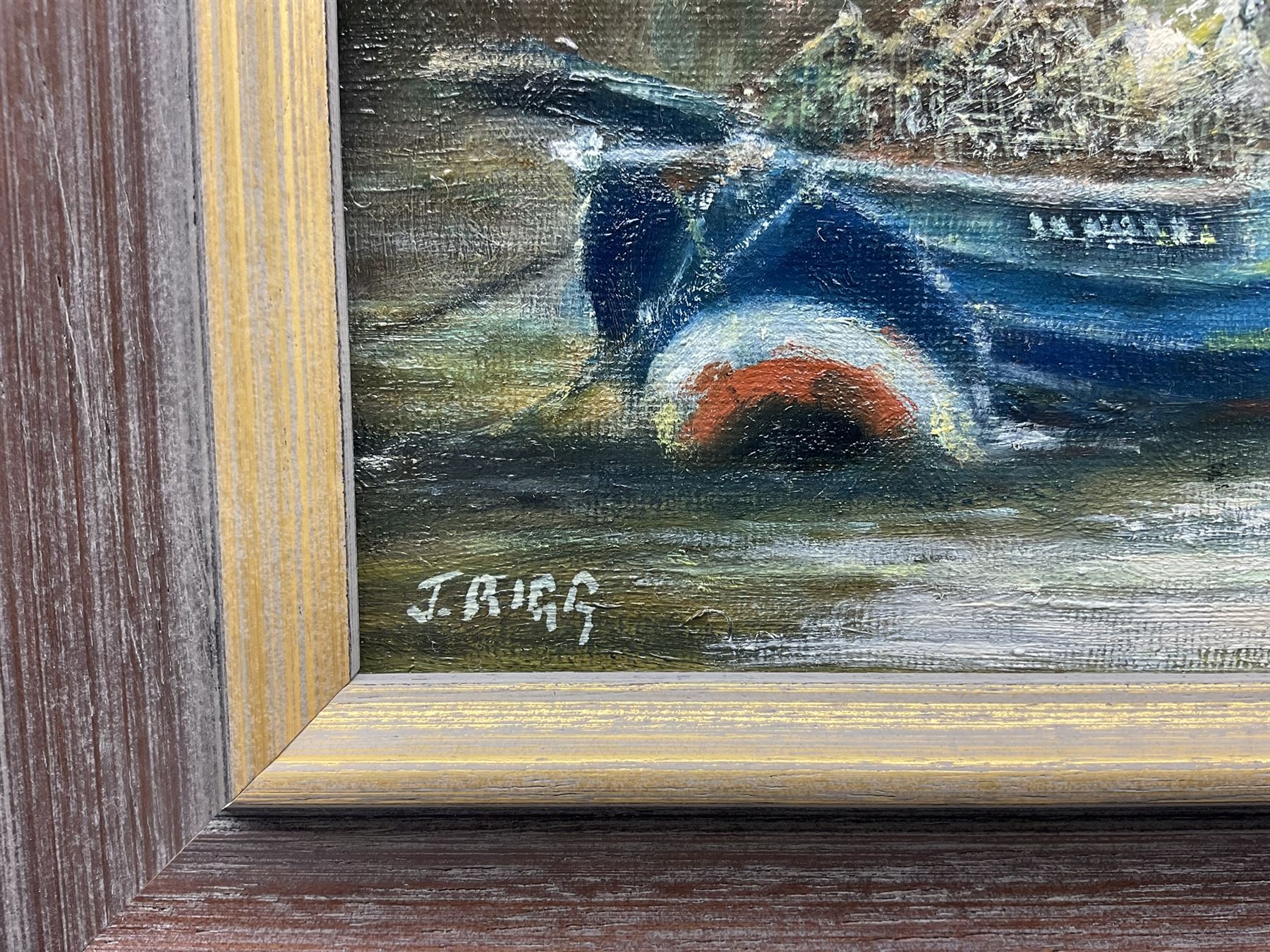 Jack Rigg (British 1927-): 'Spring Tide - Bridlington 1960s', oil on board signed, titled and dated 2013 verso 29cm x 39cm