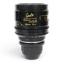 Cooke Mini S4/i 25mm T2.8 prime lens with PL mount, serial no. 8025-0714, with front and back lens caps