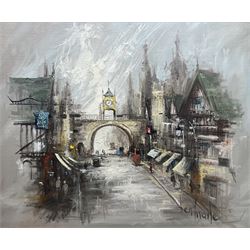 Ben Maile (British 1922-2017): Eastgate Clock Chester, oil on canvas signed 50cm x 60cm