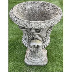 Classical garden urn, composite stone - THIS LOT IS TO BE COLLECTED BY APPOINTMENT FROM DUGGLEBY STORAGE, GREAT HILL, EASTFIELD, SCARBOROUGH, YO11 3TX