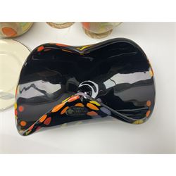 Murano glass dish together with three Myott jugs etc