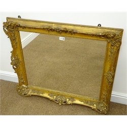 Early 20th century gilt wood and gesso framed rectangular wall mirror, W88cm, H76cm  