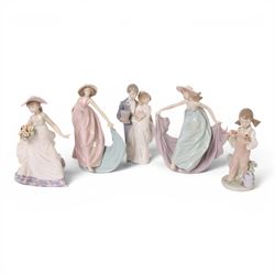 Five Lladro figures, comprising Spring Dance 5663, Spring 5217, Carefree 5790, May Dance 5...