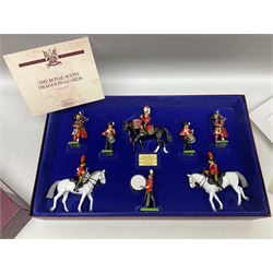 Three modern limited edition sets of Britains soldiers - 5191 The Royal Welch Fusiliers No.3696/6000; 5290 The Royal Scots Dragoon Guards No.4990/7000; and 5291 The Honourable Artillery Company No.3463/7000; all cased and boxed with certificates (3)