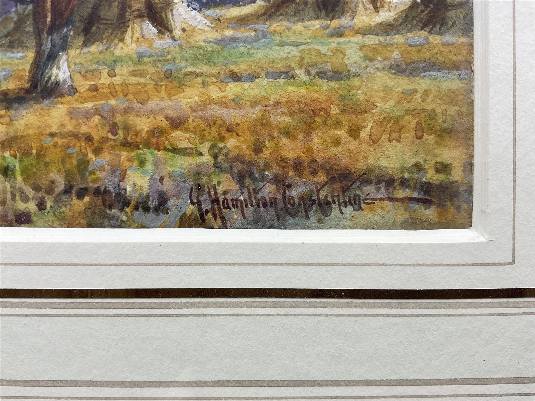 George Hamilton Constantine (British 1878-1967): Harvest Time, watercolour signed 17.5cm x 25cm