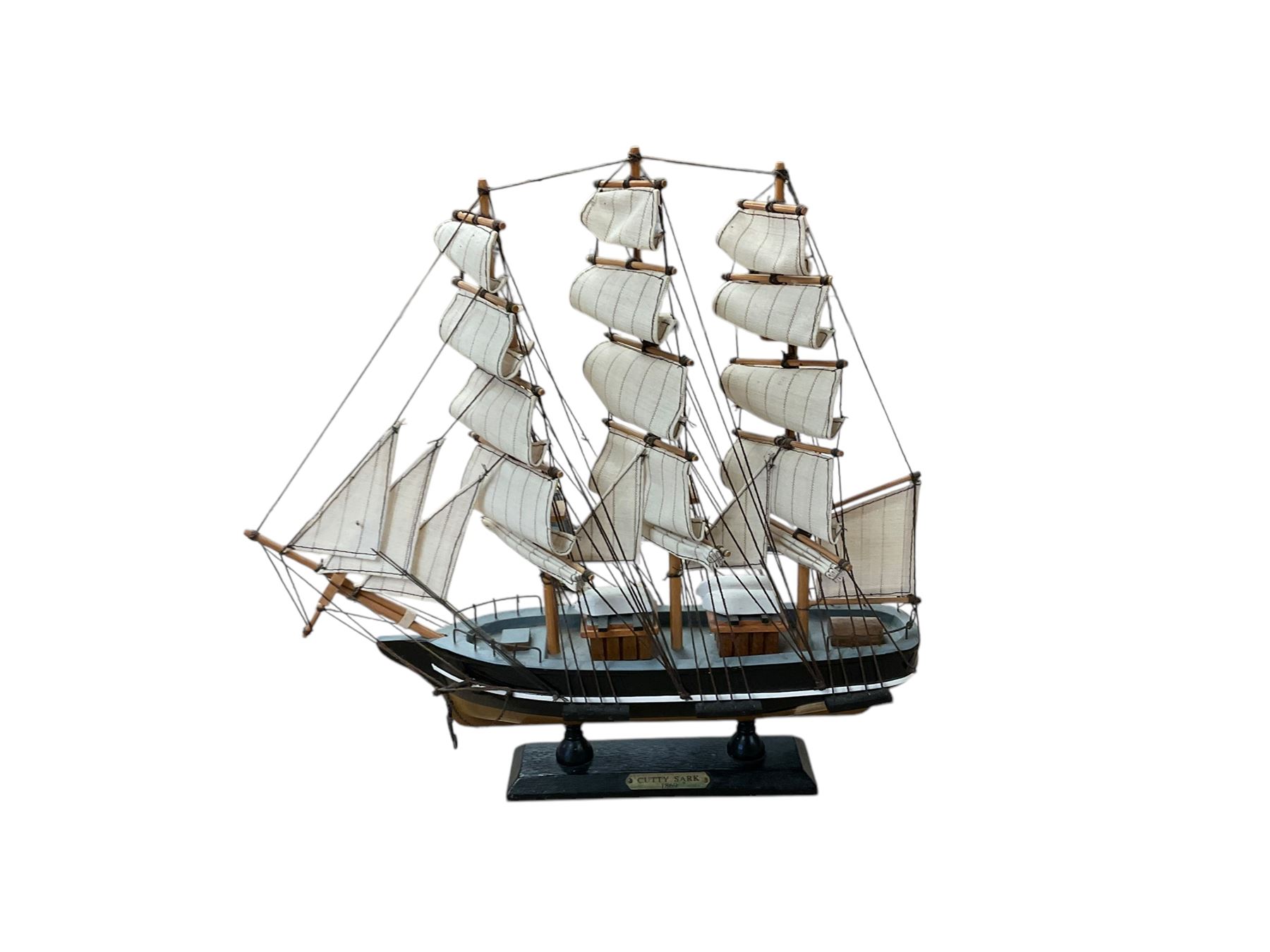 Two model ships, Fragata and Curry Sark, largest H53cm