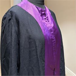 Ede & Ravenscroft two barrister/ judge horsehair wigs in fitted tins by 'Ede & Ravenscroft Law Wig & Robe Makers 93/4 Chancery Lane, London, inscribe upon the tins 'Ian R.Britton.Esq' and His Hon Judge Britton, together with judges robe 