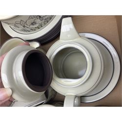 Quantity of Hornsea 'Cornrose' pattern tea and dinner wares, to include teapot, lidded twin handled tureen, storage jars, bowls, dinner plates etc