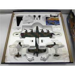 Corgi - Limited Edition Aviation Archive AA32602 1:72 scale Battle of Britain Memorial Flight boxed set, comprising Avro Lancaster EE176 'Mickey the Moocher', Spitfire MkIIa-P7350 and Hawker Hurricane LF363; boxed with certificate 1419/5600; together with Corgi Aviation Archive Battle of Britain No.47301 1:144 scale Avro Lancaster; 1st Issue in box (2)