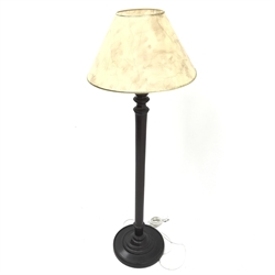 Mahogany standard lamp, turned column, H134cm