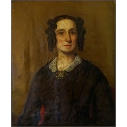  Portrait of a Lady, 19th century oil on canvas unsigned 33cm x 27cm  