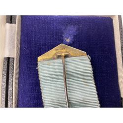 Group of predominantly Masonic Jewels of Office, to include silver, and silver gilt and enamel examples, mostly 1950's and 1960's in date, etc. 