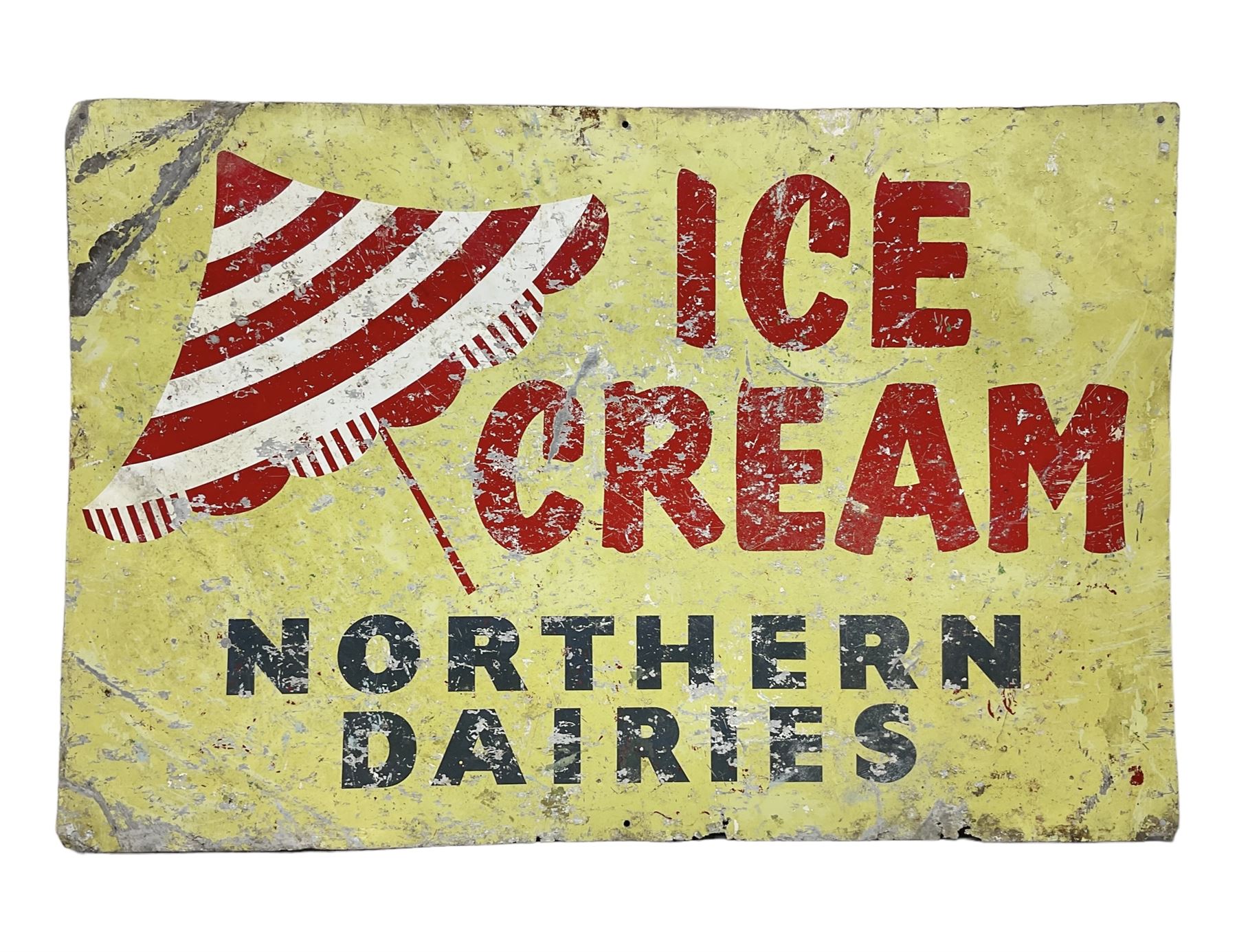 Northern Dairies Ice Cream aluminium advertising sign, W76cm H50cm