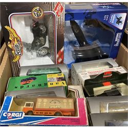 Assorted toys, to include boxed and unboxed examples, including examples by Corgi, Matchbox, etc., in two boxes 