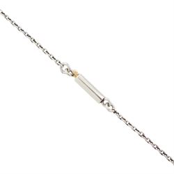 Early 20th century platinum and gold enamel, pearl and diamond dove pendant necklace, the dove in flight, with applied opalescent enamel, ruby set eyes and the wings outlined with rose cut diamonds, its claws holding a round cut ruby and suspending a pearl drop, stamped 18ct, to a platinum chain set with an additional pearl