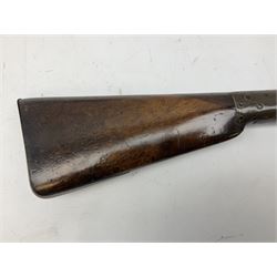 19th century 14-bore single barrel percussion action musket for display, the 79cm octagonal to round barrel with ram rod under, engraved lock plate inscribed Nixon, walnut stock with steel butt plate L119cm overall