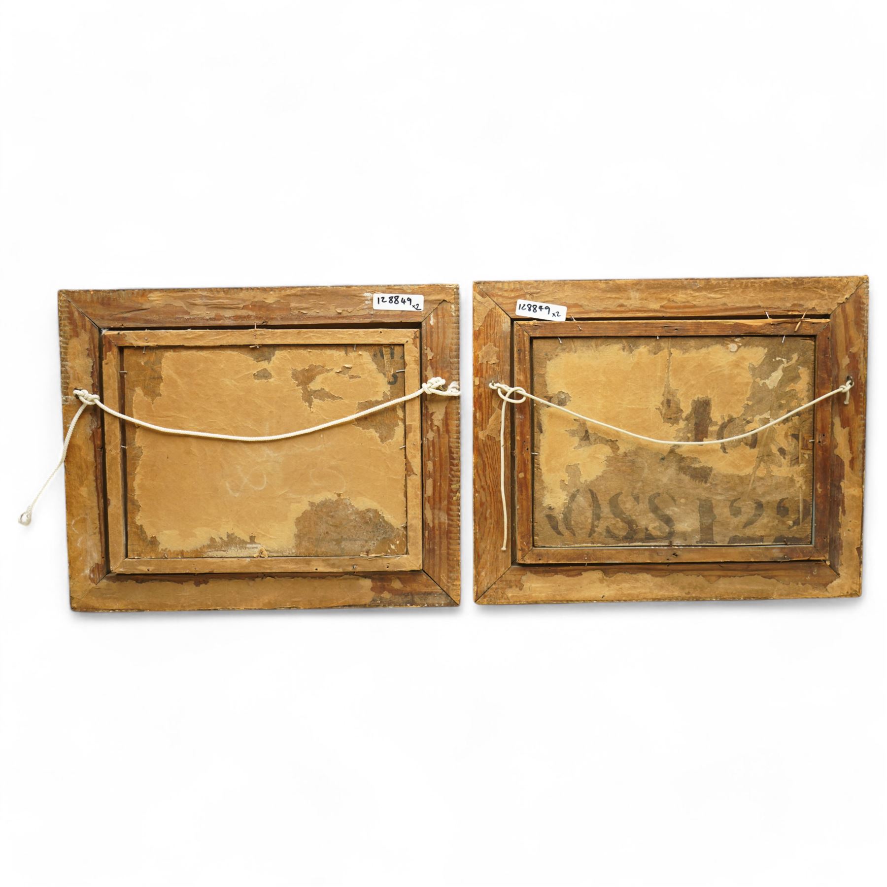 Circle of Benjamin Barker of Bath (British 1776-1838): Figures in a River Landscape with Bath Beyond, pair early 19th century oils on panel unsigned 22cm x 32cm (2)