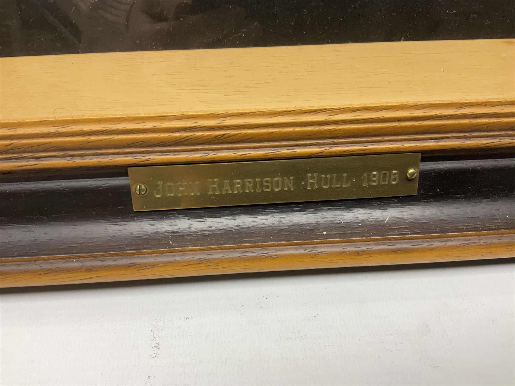 Cork carving of a religious cross depicting intricate scenes of various religious figures and motifs amongst trees and foliage, with central circular panel of Jesus Christ, in glazed frame, H95cm