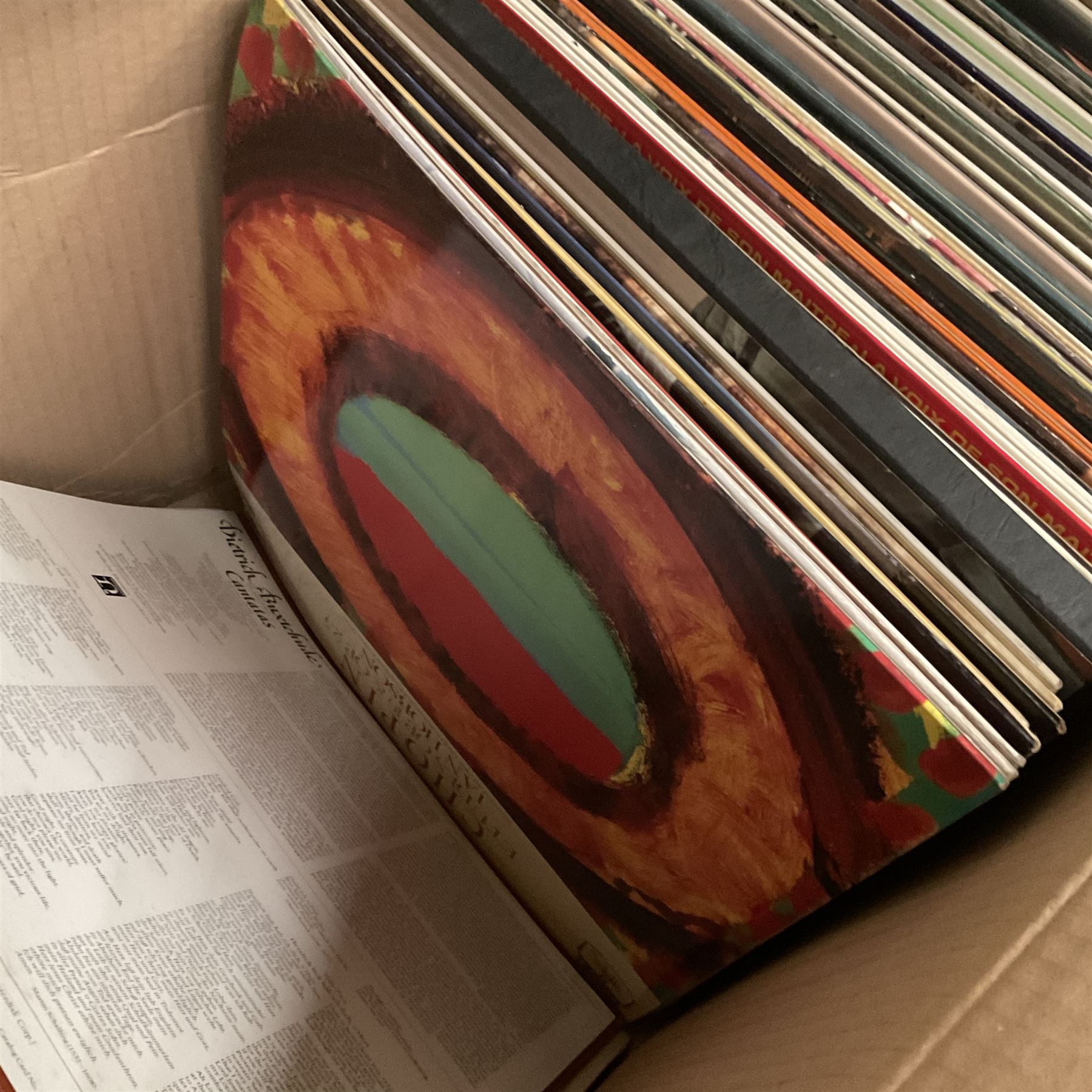 Collection of vinyl LP records in four boxes, mainly Classical, including Simon Preston Plays the Organ, Michael Tissier, Philip Dore and the Organ at Ampleforth Abbey and Christopher Dearnley, etc