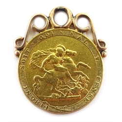  George III 1820 gold full sovereign, on pendant mount  
