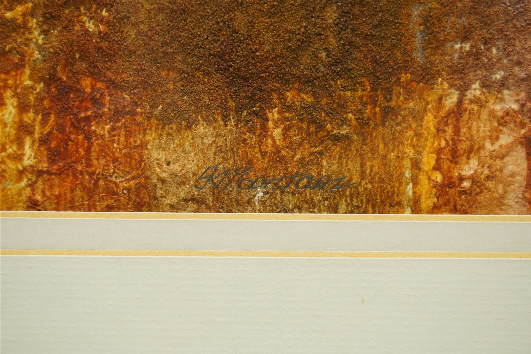 Keith Mountain (British 1944-): 'Excavation - Autumn Glow', mixed media signed and titled on 'Hunting Art Prizes' label verso 59cm x 43cm